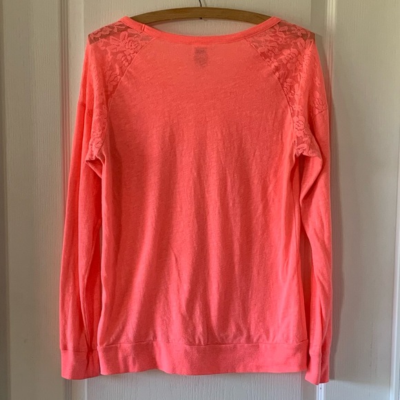Victoria’s Secret PINK neon lace shoulder top - Picture 2 of 6